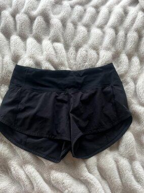 Lululemon black speed up shorts. Size 2. Great condition